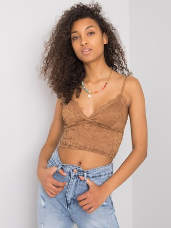 Camelowy top koronkowy Zorinne OCH BELLA