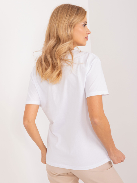 Hurtownia Biały t-shirt o kroju oversize z aplikacją