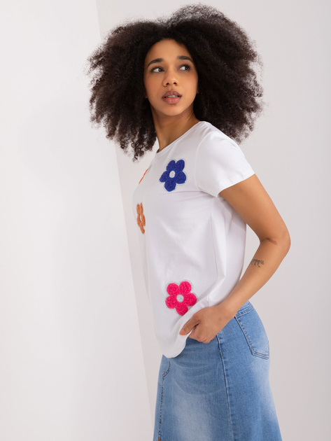 Hurt Biały t-shirt z cekinami BASIC FEEL GOOD