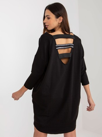 Hurt Czarna sukienka dresowa oversize z dekoltem V