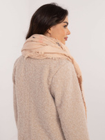 Hurt Jasnobrzoskwiniowy damski szal z nadrukiem