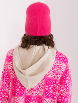 Hurt Ciemnoróżowa damska czapka zimowa z dżetami