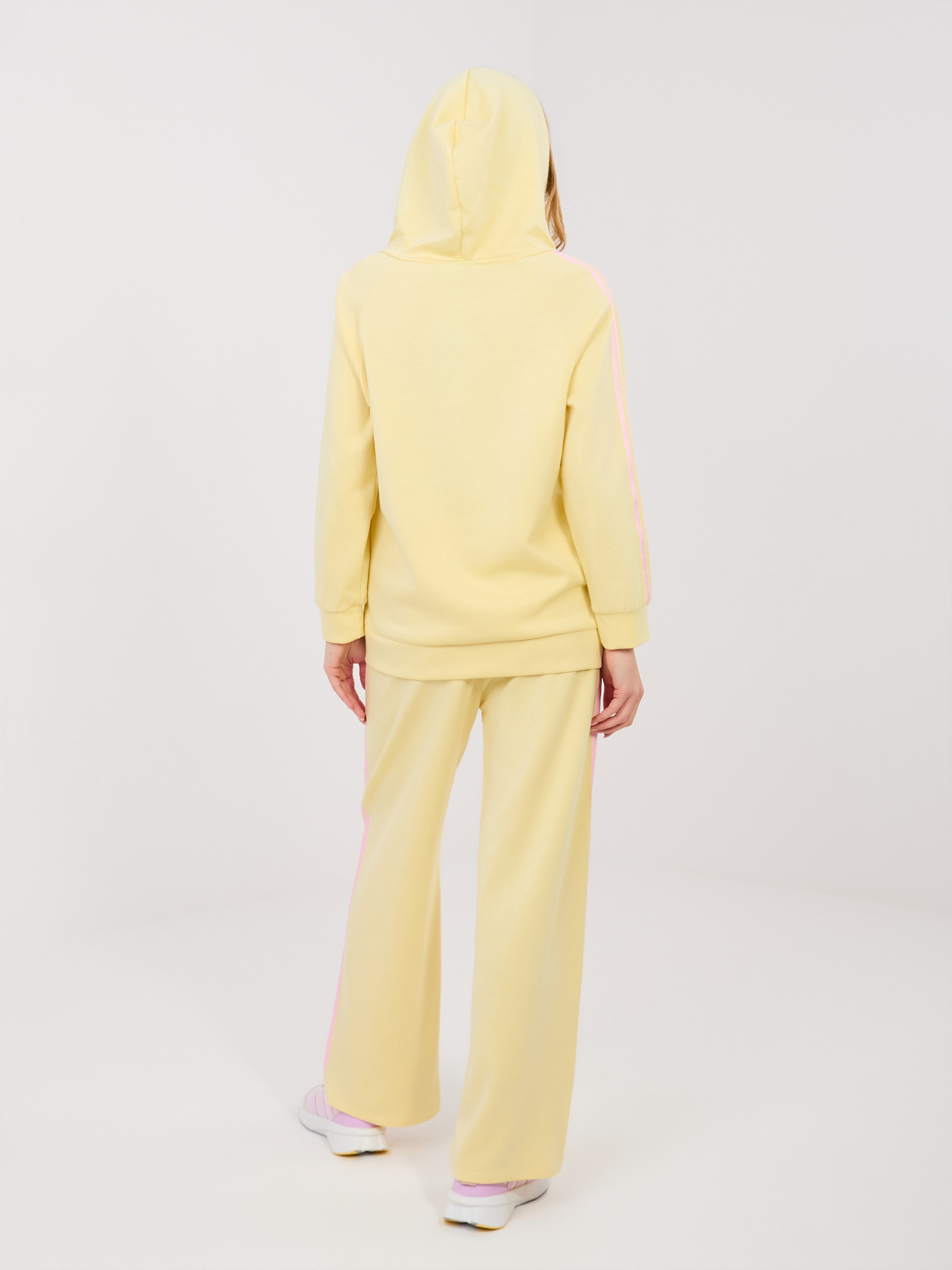 Light yellow oversized hoodie with a zipper RUE PARIS.