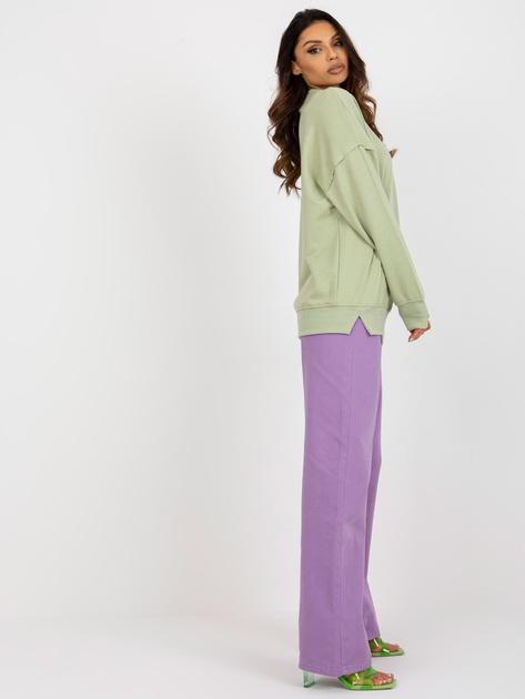 Hurt Pistacjowa luźna bluza bez kaptura z okrągłym dekoltem