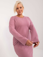 Hurtownia Brudnoróżowa sportowa sukienka plus size