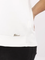 Ecru damska bluzka plus size z krótkim rękawem