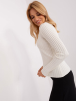 Hurt Ecru sweter klasyczny z okrągłym dekoltem 