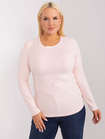 Hurt Light pink fitted plus size blouse.