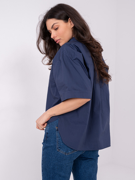 Granatowa koszula oversize z bawełny SUBLEVEL