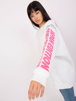 Hurtownia Ecru damska bluza oversize z nadrukiem