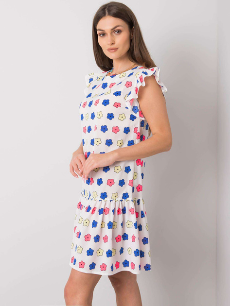 Biała sukienka z falbaną Eria