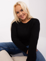 Hurt Czarny asymetryczny sweter plus size z wiskozą