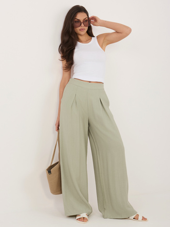 Pistacjowe letnie spodnie bez zapięcia SUBLEVEL 