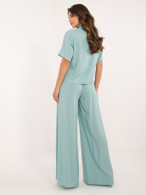 Hurtownia Miętowy dwuczęściowy komplet letni z wiskozy