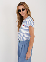 Biało-niebieski damski t-shirt w paski