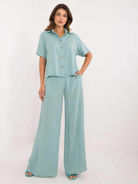 Hurtownia Miętowy dwuczęściowy komplet letni z wiskozy