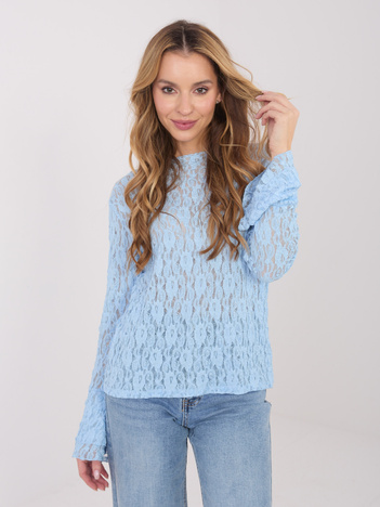 Jasnoniebieska bluzka z rękawem typu dzwon