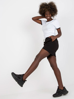 Biało-czarny letni komplet basic z bawełny