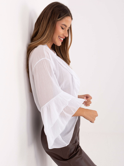 Biała rozpinana koszula z rękawem typu dzwon