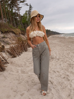 Hurt Khaki džinsai su plačia koja FRESH MADE