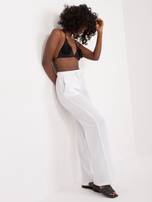 Białe spodnie na lato z muślinowej bawełny SUBLEVEL