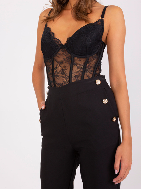 Hurt Czarne garniturowe spodnie z guzikami OCH BELLA