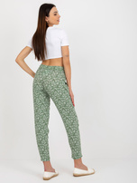 Hurt Jasnozielone letnie spodnie z materiału w kwiaty SUBLEVEL