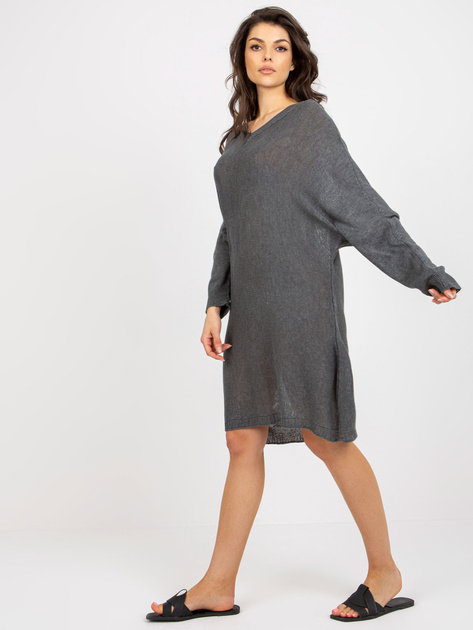 Hurt Ciemnoszara sukienka dzianinowa o kroju oversize