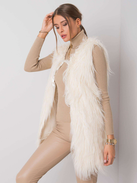 Ecru futrzana kamizelka Rafaela