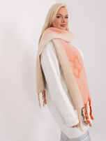 Hurtownia Jasnoszary zimowy szal we wzory 