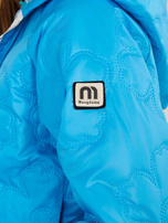 Niebieska kurtka z kwiatowym pikowaniem RUE PARIS 