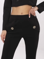 Czarne dresowe spodnie dzwony z wiskozą 