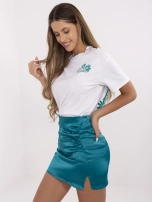 Biały t-shirt z nadrukiem na plecach SUBLEVEL