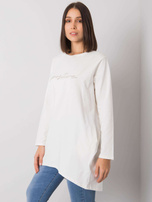 Ecru tunika plus size z napisem Kaylah