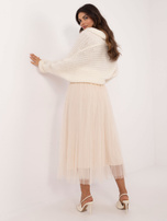 Hurtownia Beżowa tiulowa spódnica z podszewką