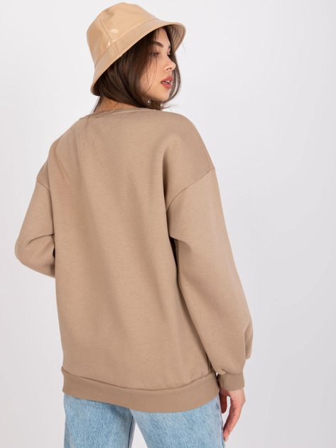 Ciemnobeżowa dresowa damska bluza oversize Elise