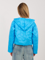 Niebieska kurtka z kwiatowym pikowaniem RUE PARIS 