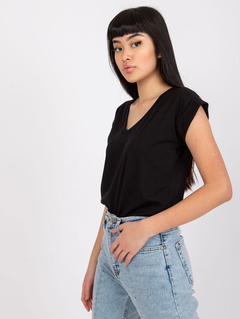 Czarny t-shirt basic Atlanta RUE PARIS