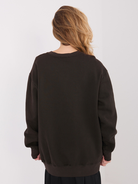 Czekoladowa dresowa bluza basic z ociepleniem