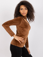 Brązowa damska bluzka z weluru Kigali