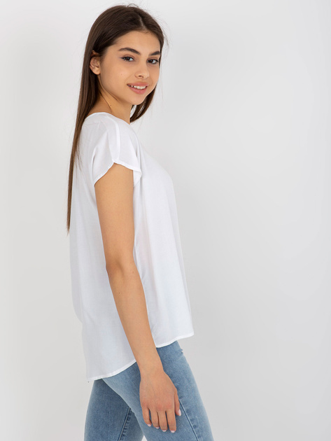 Hurtownia Biała damska bluzka z wiskozy SUBLEVEL