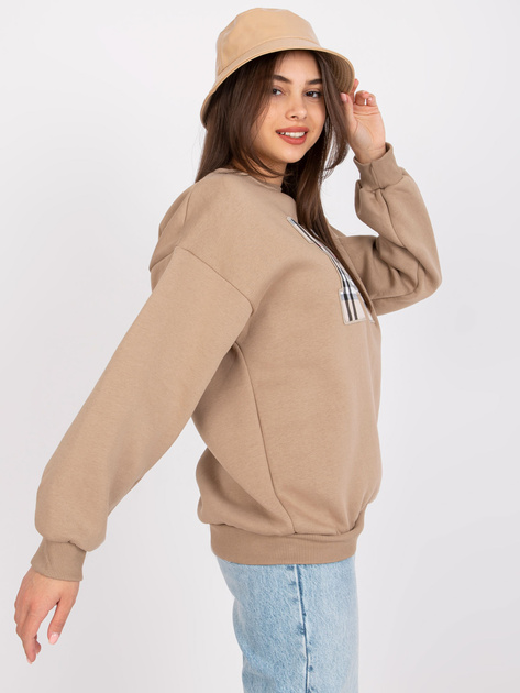 Ciemnobeżowa dresowa damska bluza oversize Elise