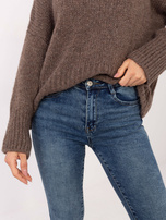 Ciemnoniebieskie damskie jeansy skinny fit