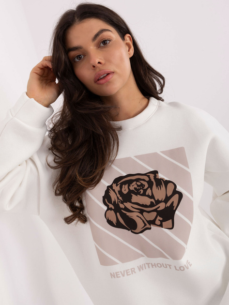 Ecru dresowa bluza oversize bez kaptura