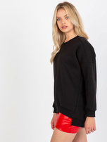 Hurtownia online Czarna dresowa bluza basic z bawełny  