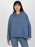 Hurt Ciemnoniebieska dresowa bluza z kapturem i rozcięciami MAYFLIES