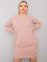 Brudnoróżowa bawełniana sukienka plus size Karissa