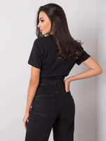 Czarny t-shirt z napisem Adalia