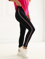 Czarne damskie legginsy bawełniane Alison RUE PARIS