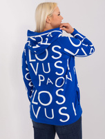 Hurt Kobaltowa bluza plus size z kapturem i kieszeniami